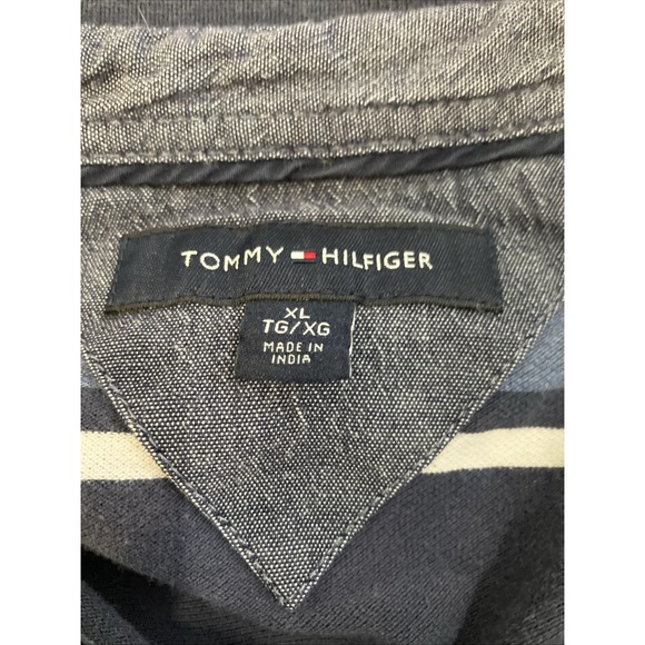 Tommy Hilfiger Polo Collared XL Blue/White Stripes - Picture 5 of 5